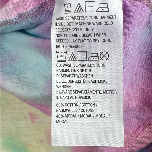 Belle Kim Gravel Colorful Tie Dye Slub Knit Long Sleeve Open Front Shrug 3X - Picture 4 of 8